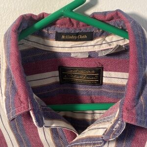 Eddie Bauer Red and Blue Casual Button Down Shirt